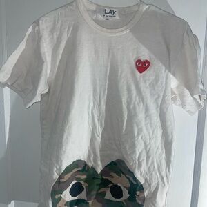 Comme des Garcons PLAY White Camo Graphic Tee